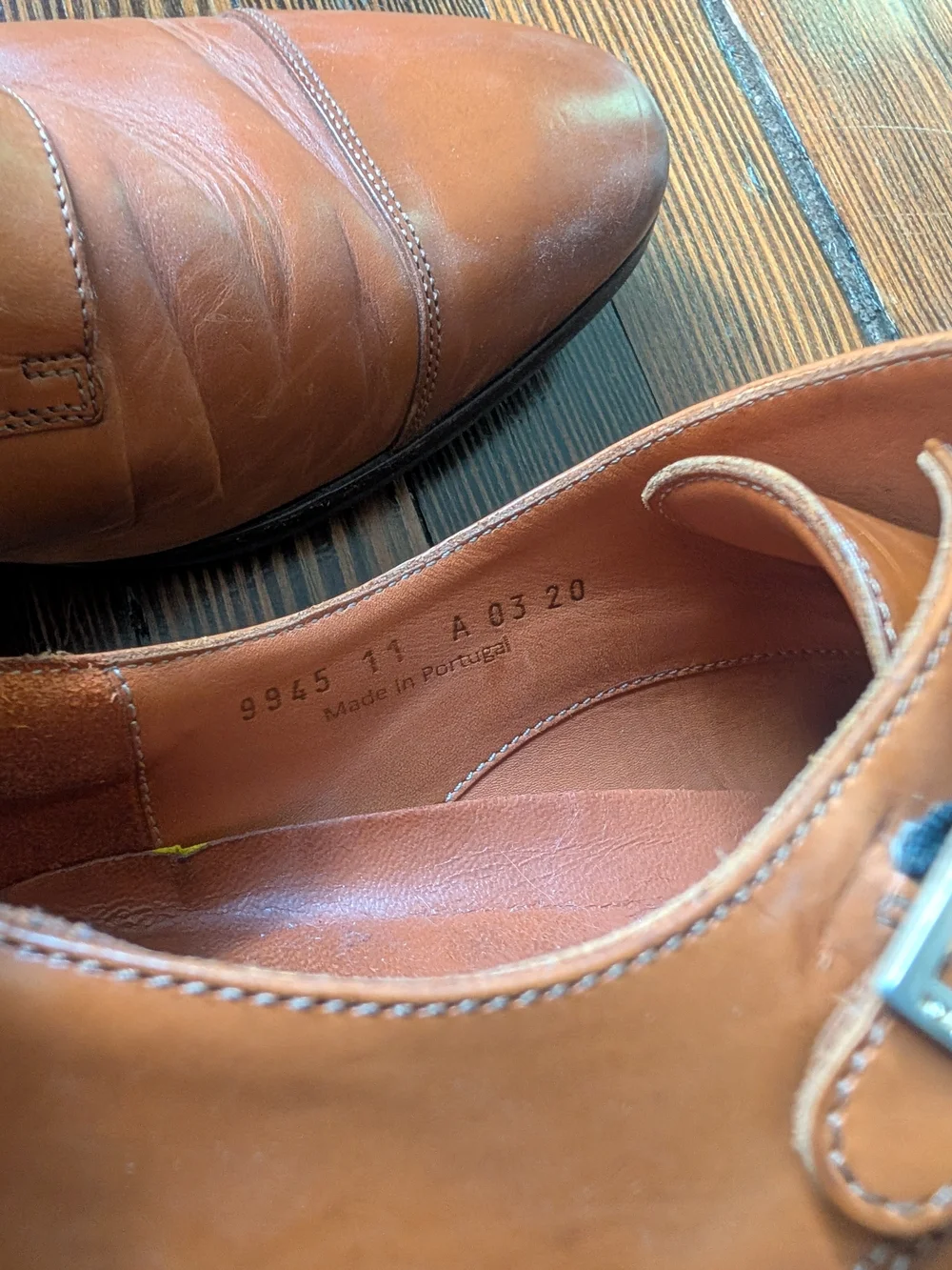 Wolf & Shepherd Men's Size 11 Tan Leather Double Monk Strap Shoes
